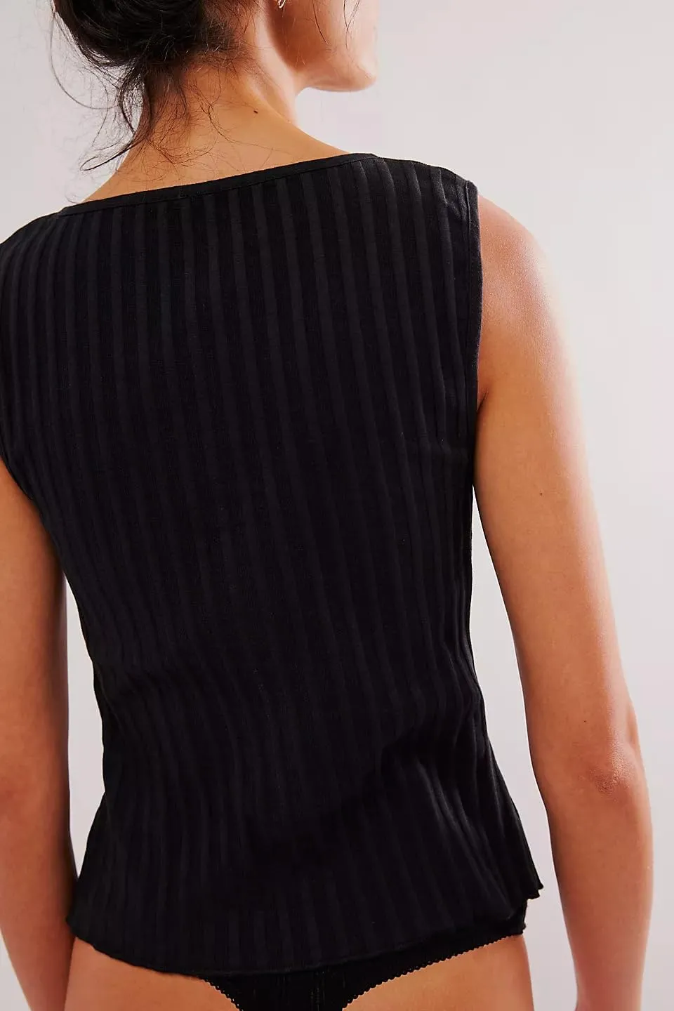 Womens Summer Sleeveless Slim Fitted Tank Tops Ribbed Knit Vest Button Down Y2k Shirts