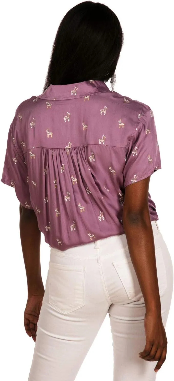 Women's Summer Tie Shirts - Patterned Tie Summer Shirts for Women