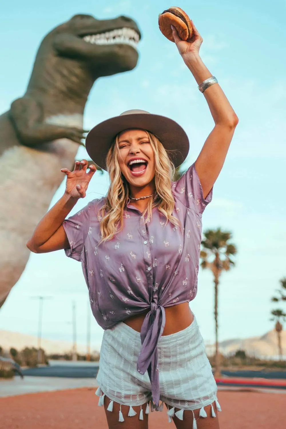 Women's Summer Tie Shirts - Patterned Tie Summer Shirts for Women