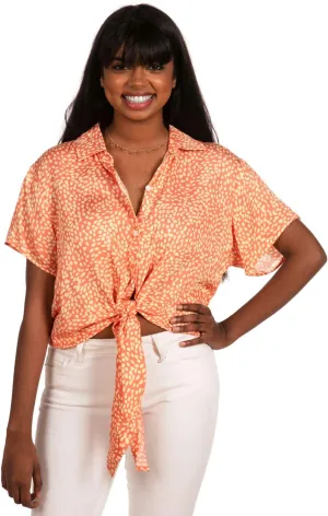 Women's Summer Tie Shirts - Patterned Tie Summer Shirts for Women