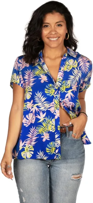 Women's Summer Tie Shirts - Patterned Tie Summer Shirts for Women