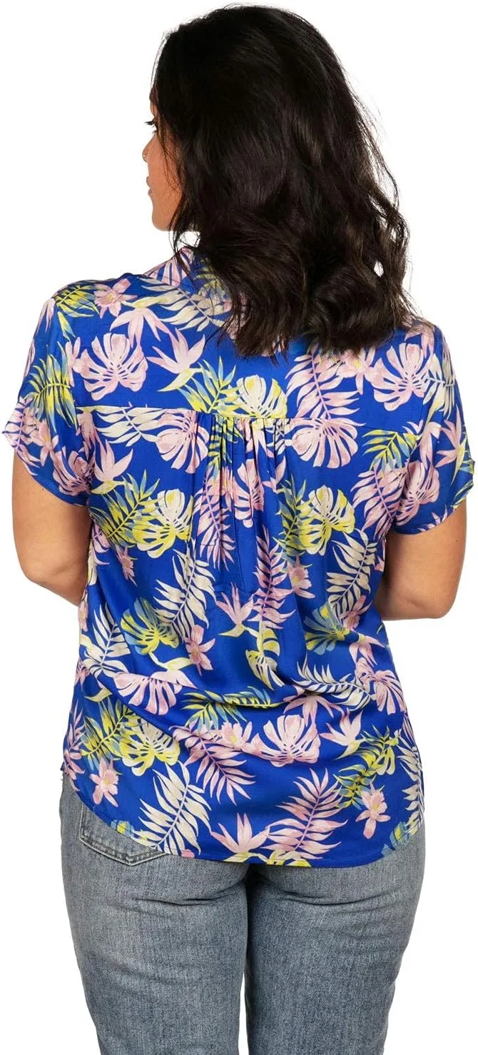 Women's Summer Tie Shirts - Patterned Tie Summer Shirts for Women