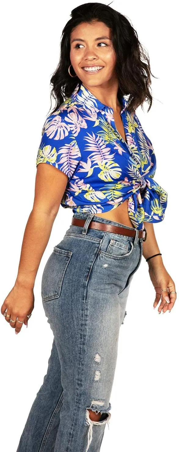 Women's Summer Tie Shirts - Patterned Tie Summer Shirts for Women