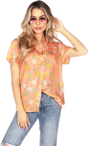Women's Summer Tie Shirts - Patterned Tie Summer Shirts for Women