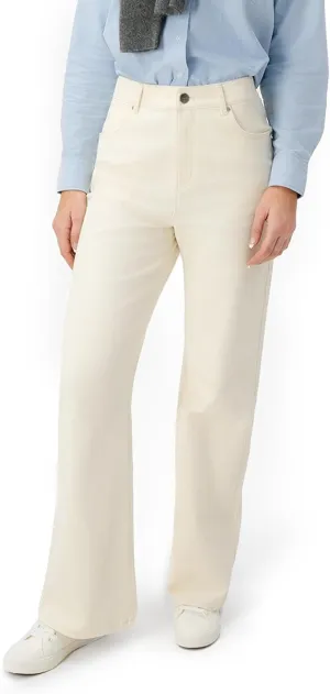 Womens Wide Leg Casual Pants (98% Cotton Stretch, 2% Spandex)  Breathe & Move Easily All Day