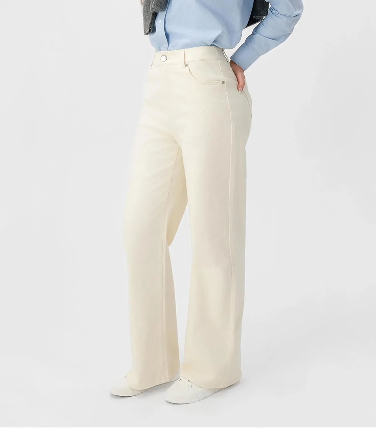 Womens Wide Leg Casual Pants (98% Cotton Stretch, 2% Spandex)  Breathe & Move Easily All Day